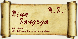 Mina Kangrga vizit kartica